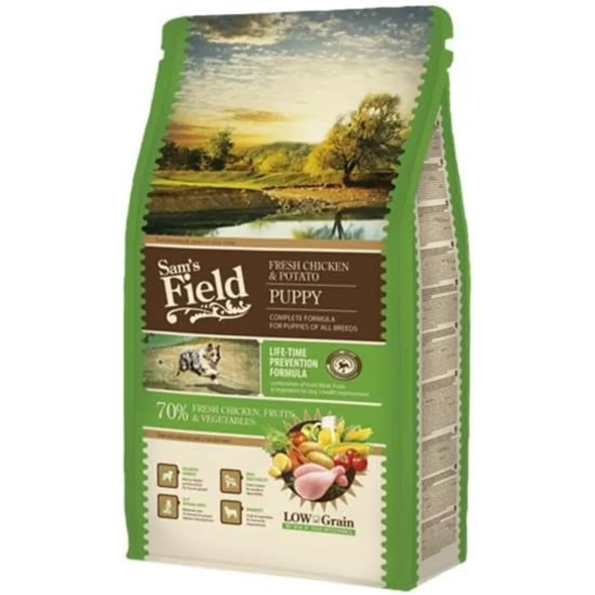 Sam's Field Fresh Puppy XS-XL Pui și Cartofi hrană uscată conținut redus cereale câini junior 2.5kg