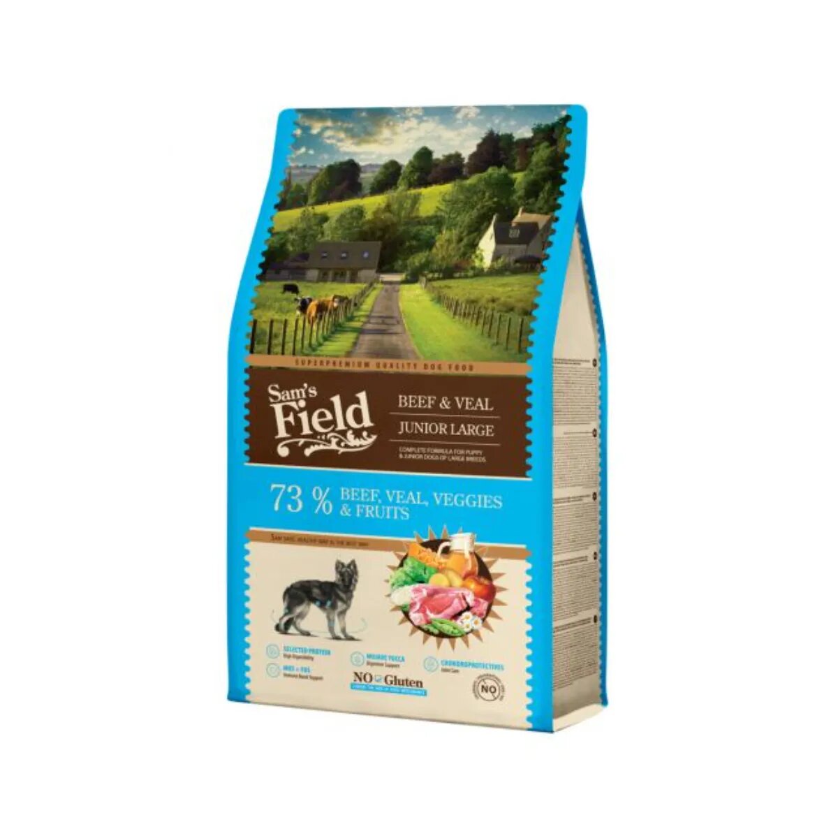 Sam's Field Junior XS-XL Vită și Vițel hrană uscată câini junior 13kg