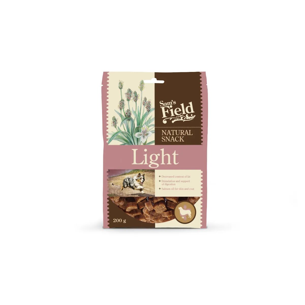 Sam's Field Natural Snack Light XS-XL Pui punguță recompense câini obezitate 200g