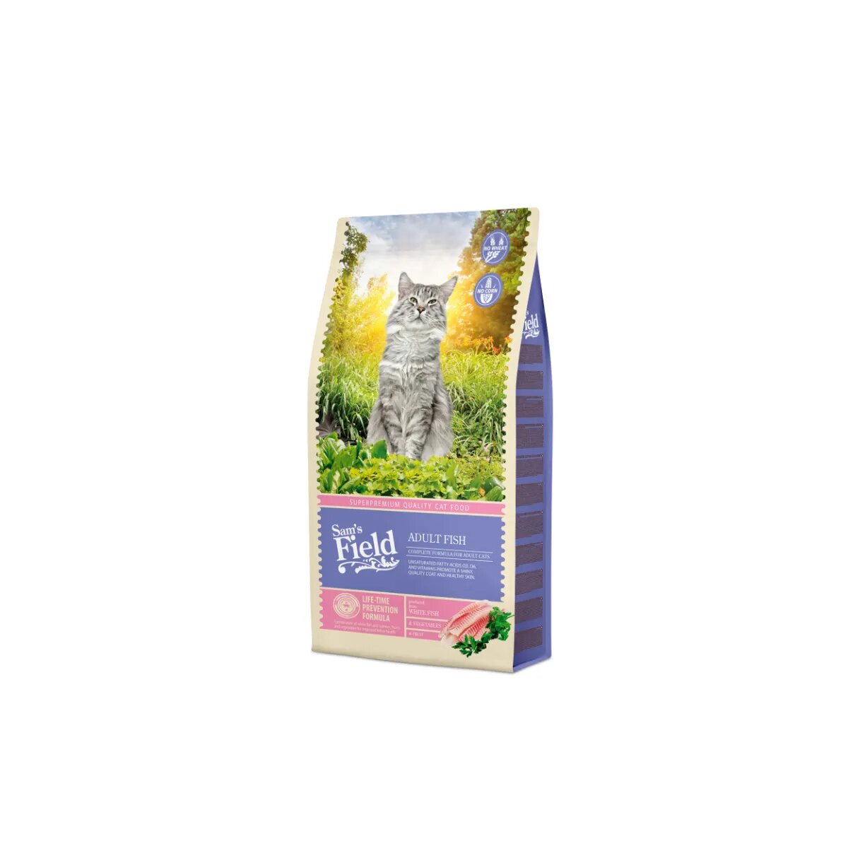 Sam's Field Pește alb și Somon hrană uscată pisici 7.5kg