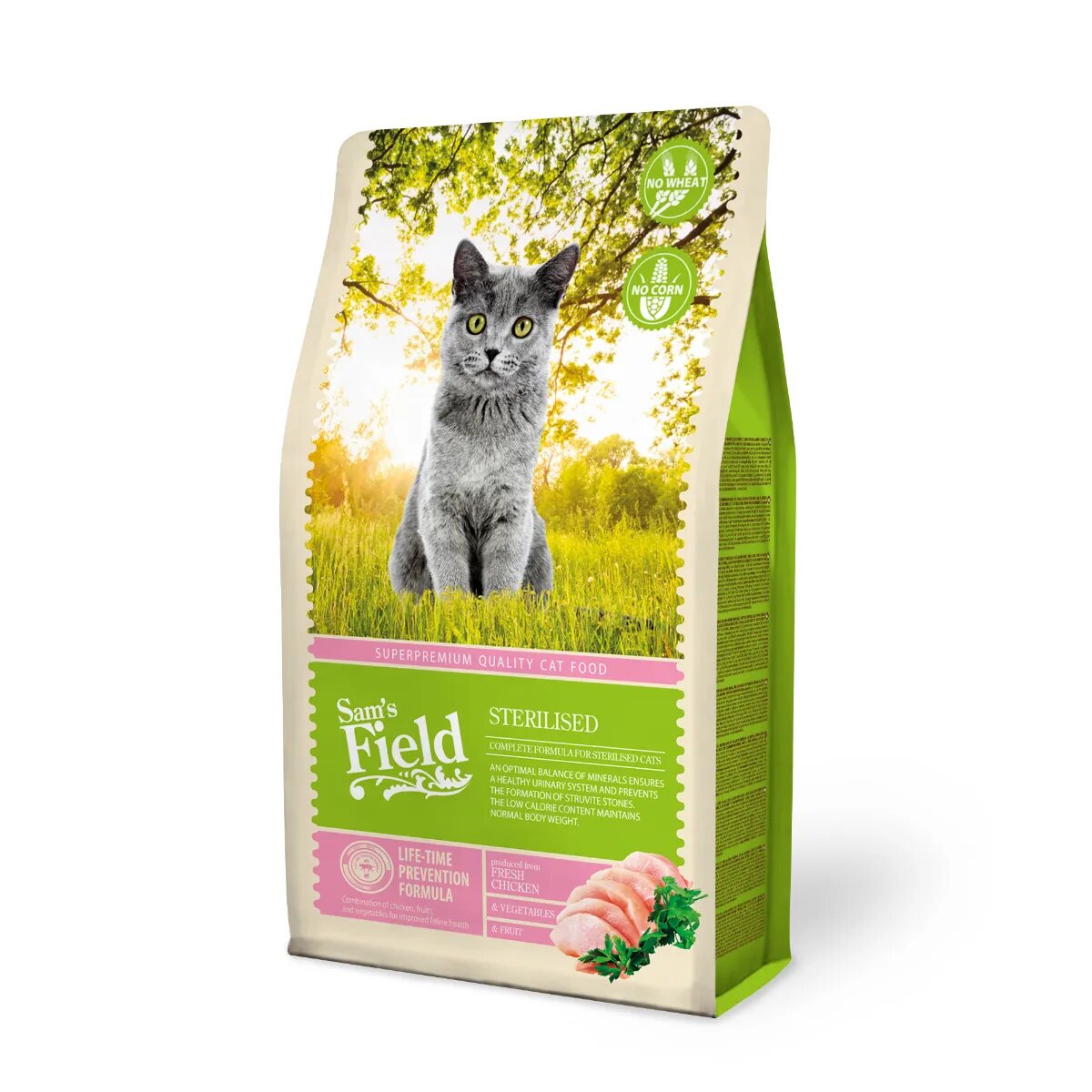 Sam's Field Sterilised Pui hrană uscată pisici sterilizate 2.5kg