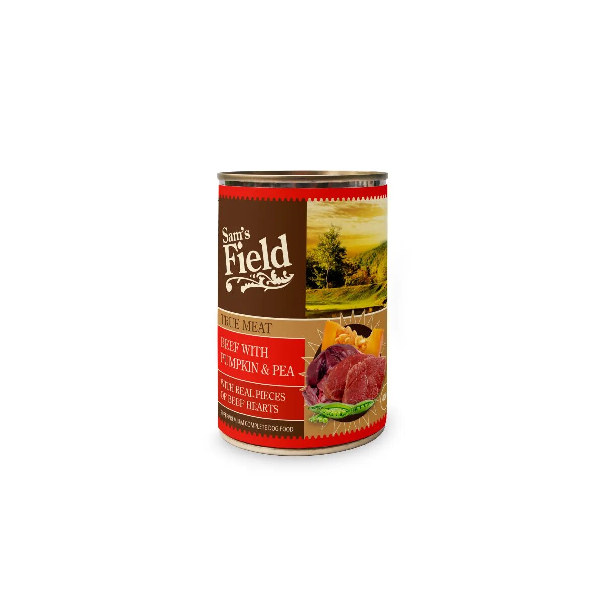 Sam's Field True Meat XS-XL Vită și dovleac conservă hrană umedă fără cereale câini (în aspic) 400g