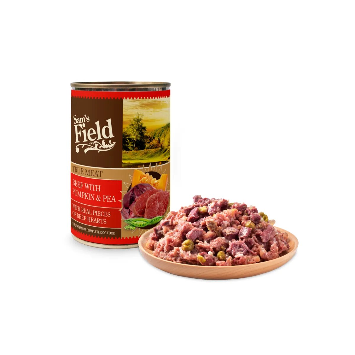 Sam's Field True Meat XS-XL Vită și dovleac conservă hrană umedă fără cereale câini (în aspic) 400g