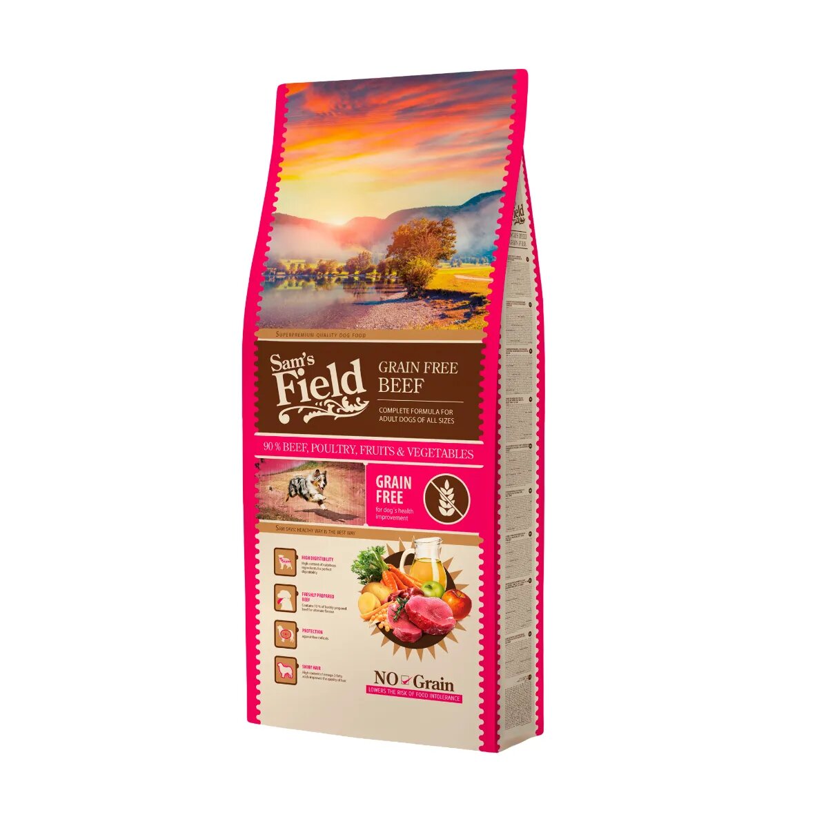Sam's Field XS-XL Vită hrană uscată fără cereale câini 13kg