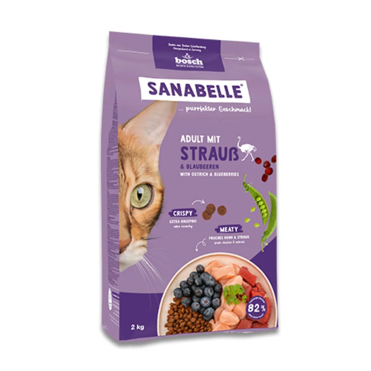 Sanabelle Adult Struț și Afine hrană uscată pisici 400g