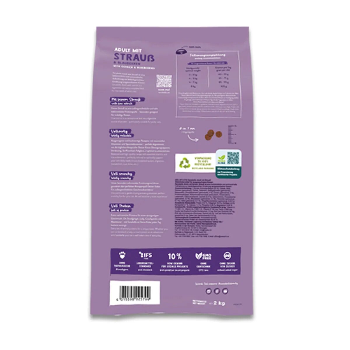Sanabelle Adult Struț și Afine hrană uscată pisici 400g