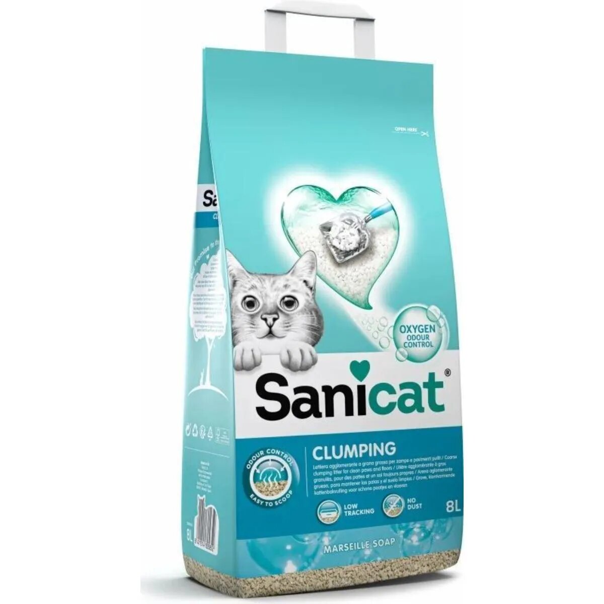 Sanicat Clumping Marseille săpun Marsilia așternut igienic pisici granule bentonită aglomerant neutralizare mirosuri fără praf Clumping săpun Marsilia așternut igienic pisici granule bentonită aglomerant neutralizare mirosuri 8l