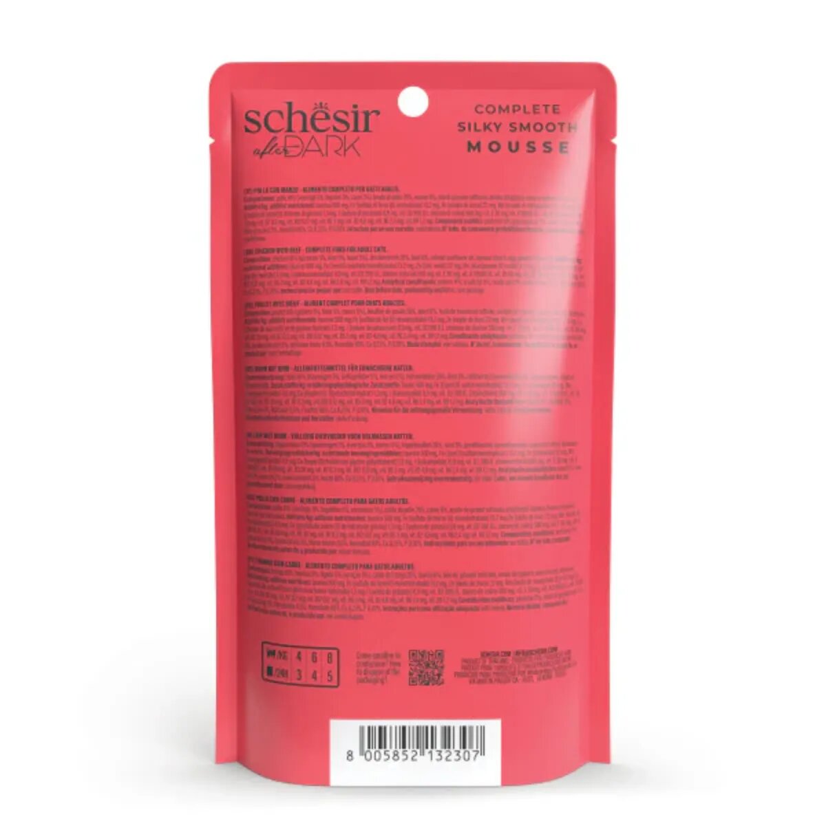 Schesir After Dark Velvet Mousse Pui și Vită plic hrană umedă fără cereale pisici (mousse) 80g