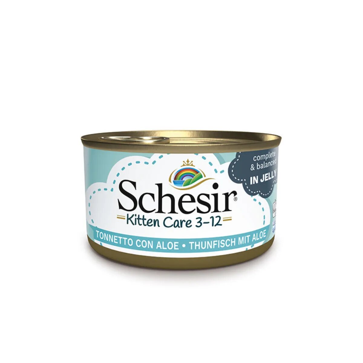 Schesir Baby Kitten Ton și Aloe Vera conservă hrană umedă pisici junior (în aspic) 85g