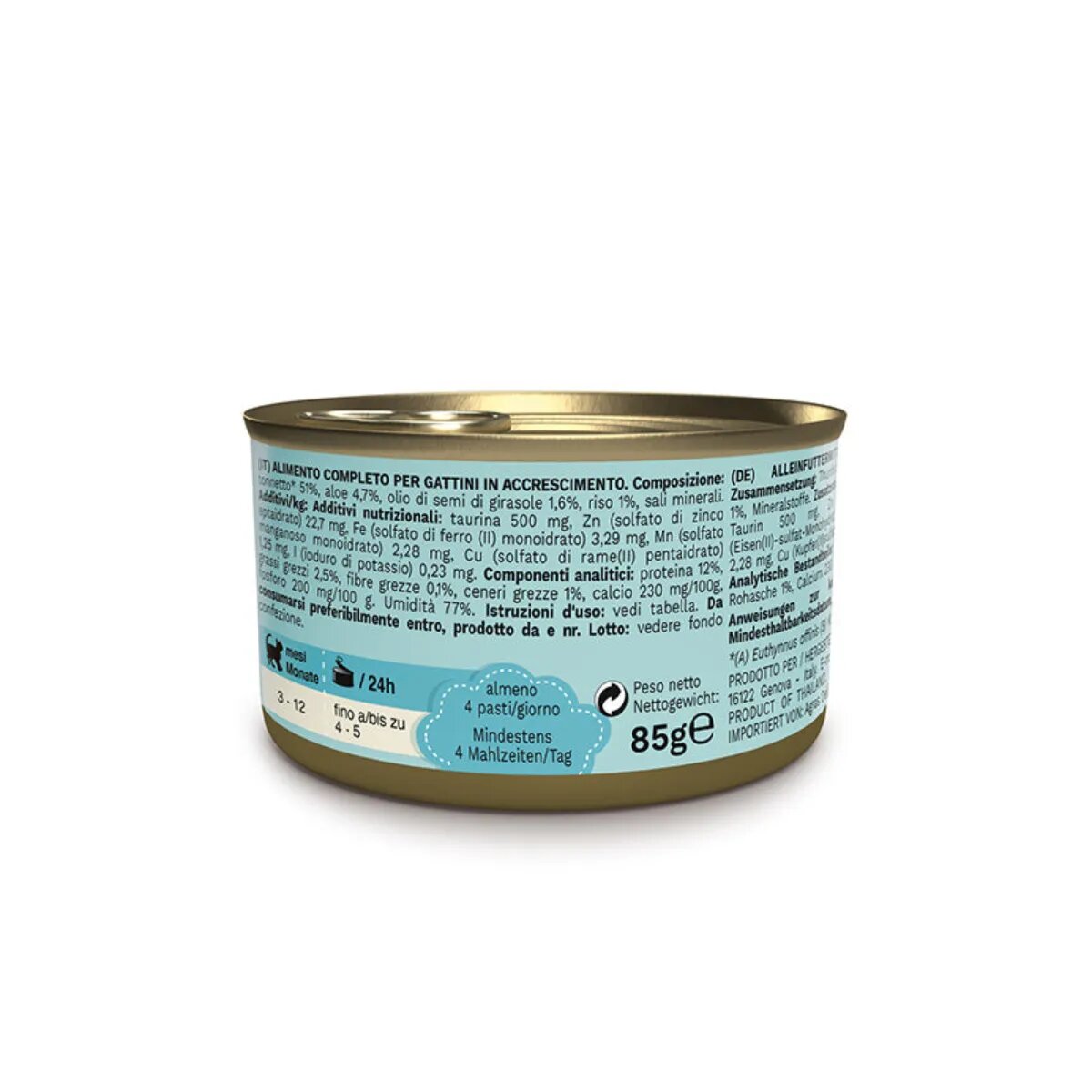 Schesir Baby Kitten Ton și Aloe Vera conservă hrană umedă pisici junior (în aspic) 85g