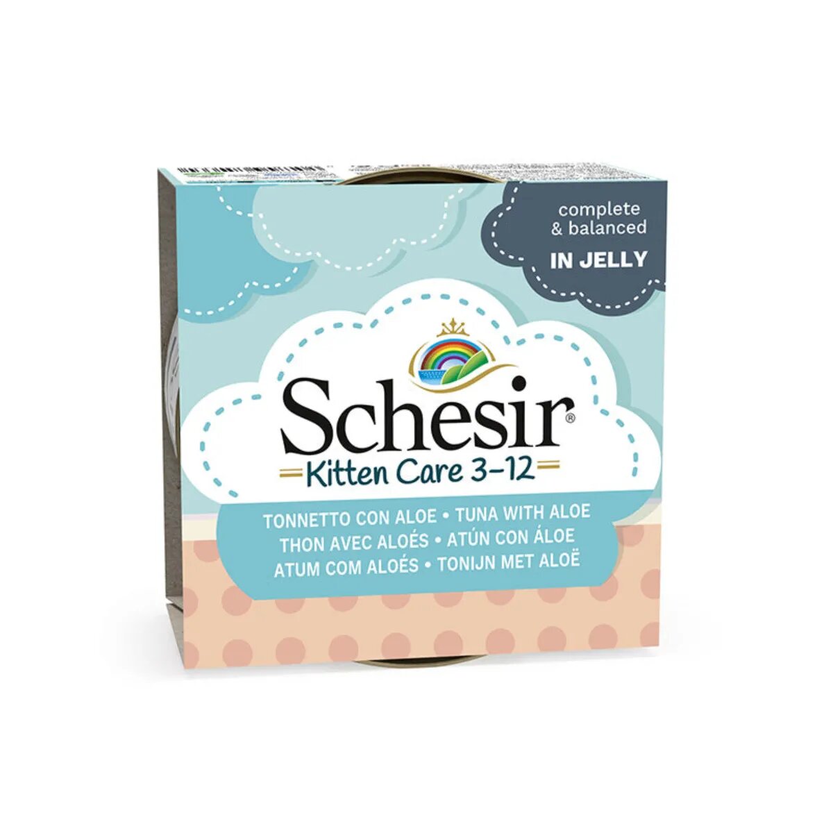 Schesir Baby Kitten Ton și Aloe Vera conservă hrană umedă pisici junior (în aspic) 85g