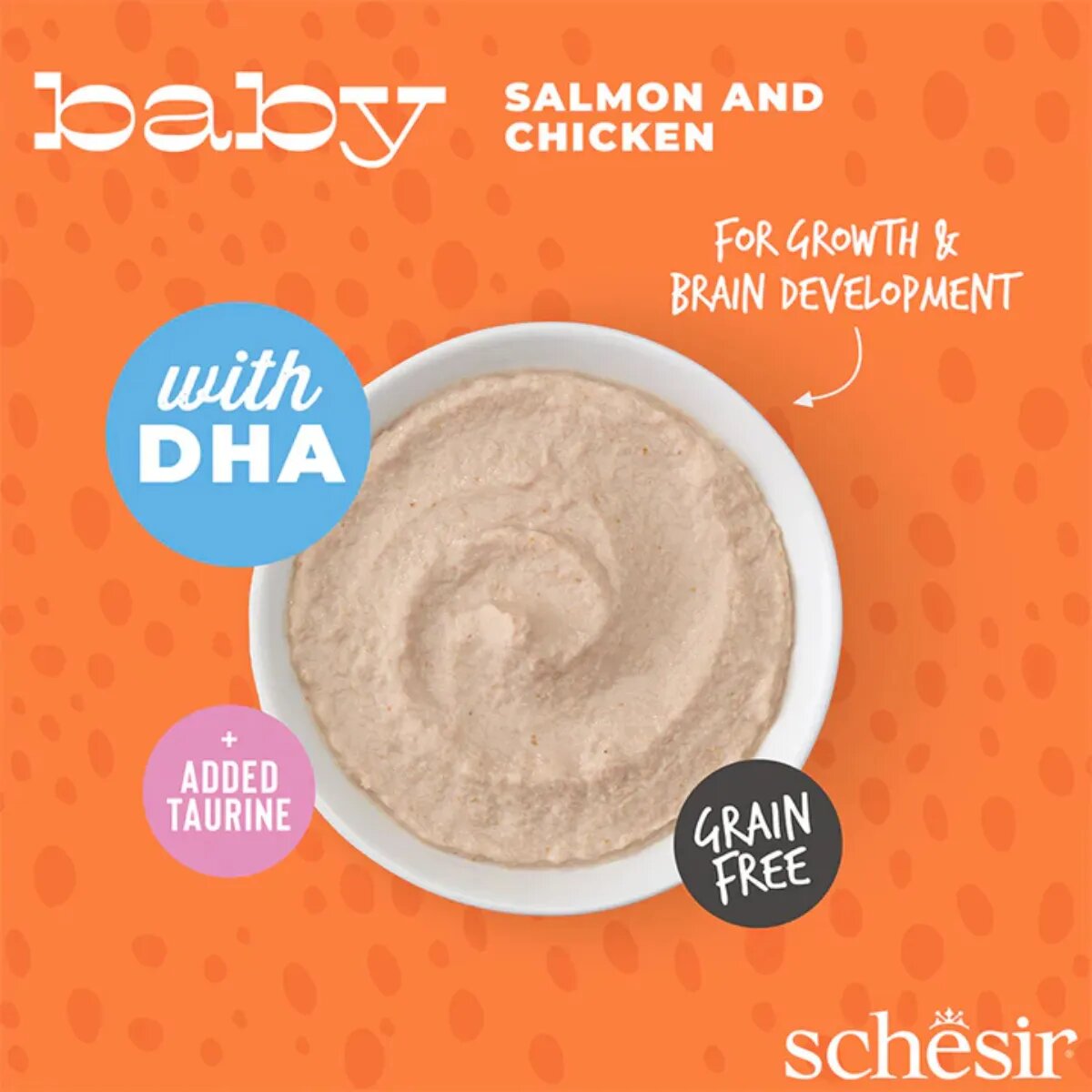 Schesir Baby Mousse Somon și Pui plic hrană umedă fără cereale pisici junior (mousse) 70g