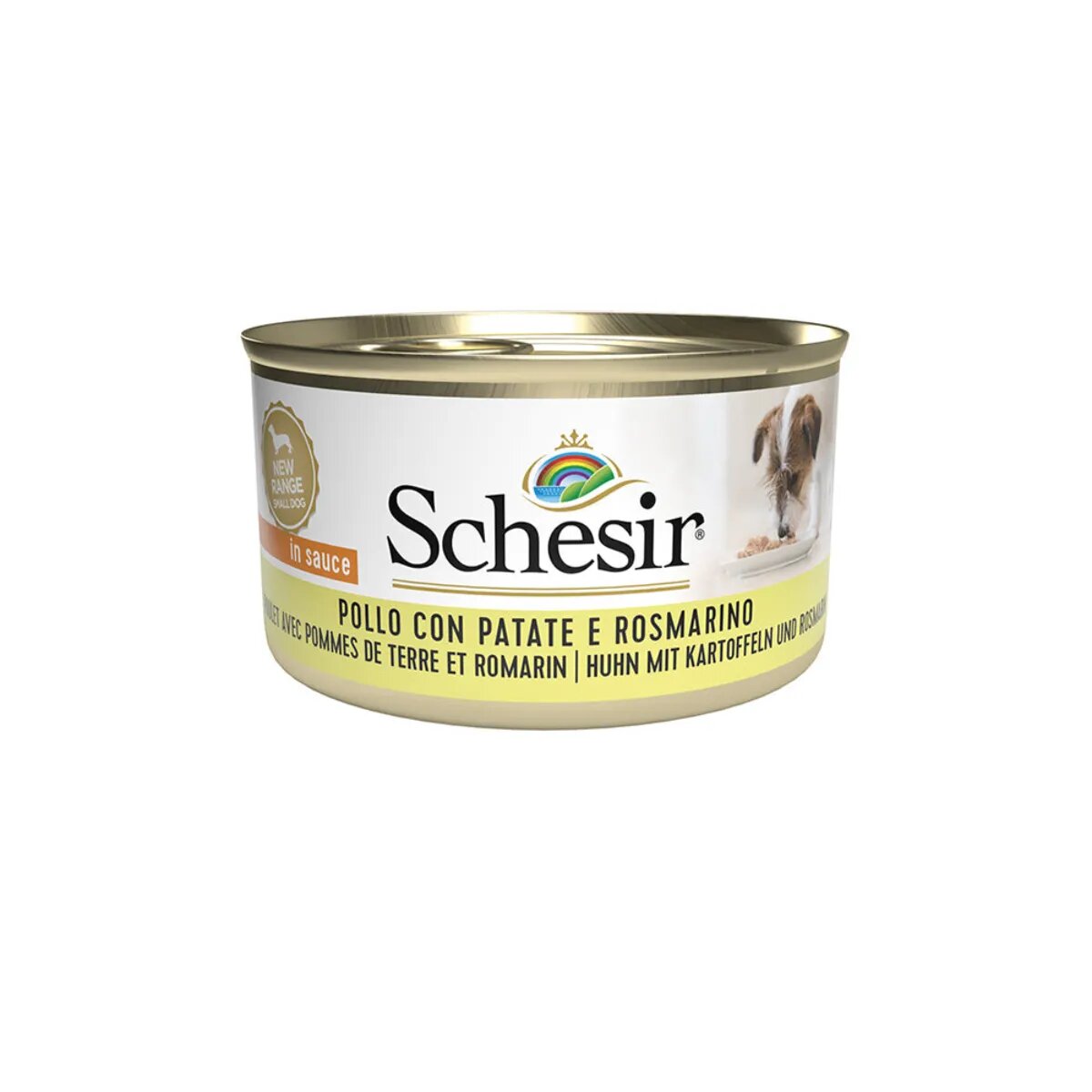 Schesir Complementary Adult Small XS-S Pui și Cartof Dulce conservă hrană umedă câini (în aspic) 85g