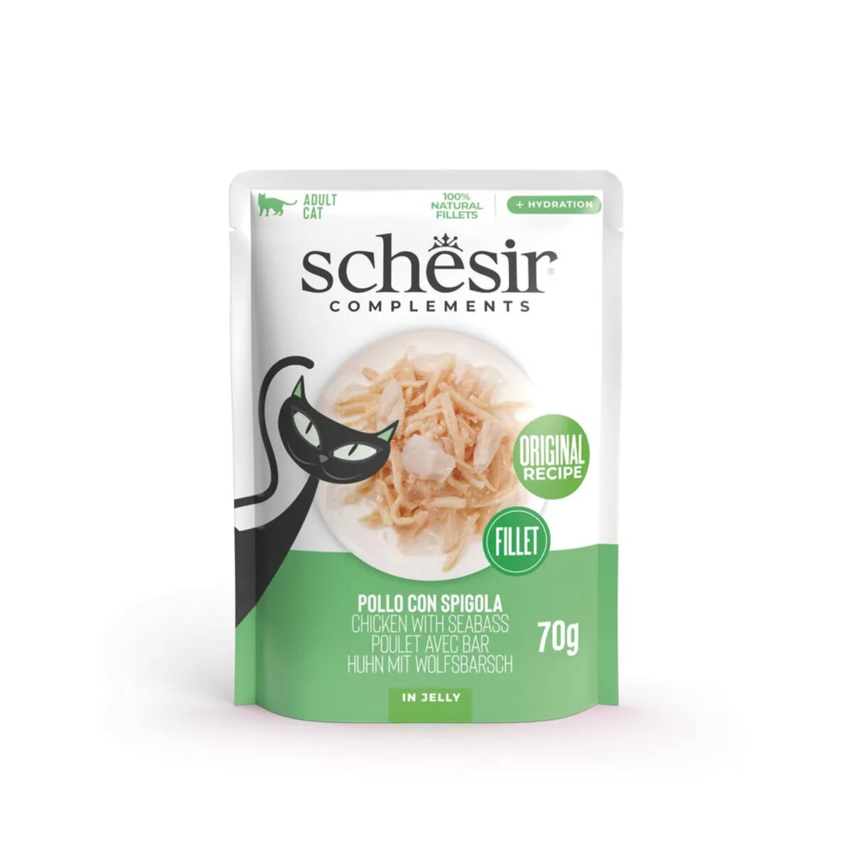 Schesir Complementary In Jelly Pui și Biban plic hrană umedă pisici (în aspic) 70g