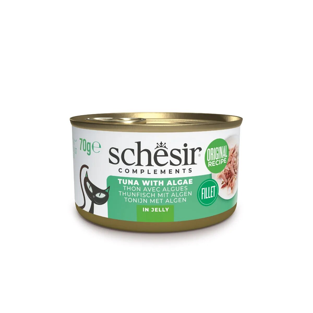 Schesir Complementary In Jelly Ton și Alge Marine conservă hrană umedă pisici (în aspic) 70g
