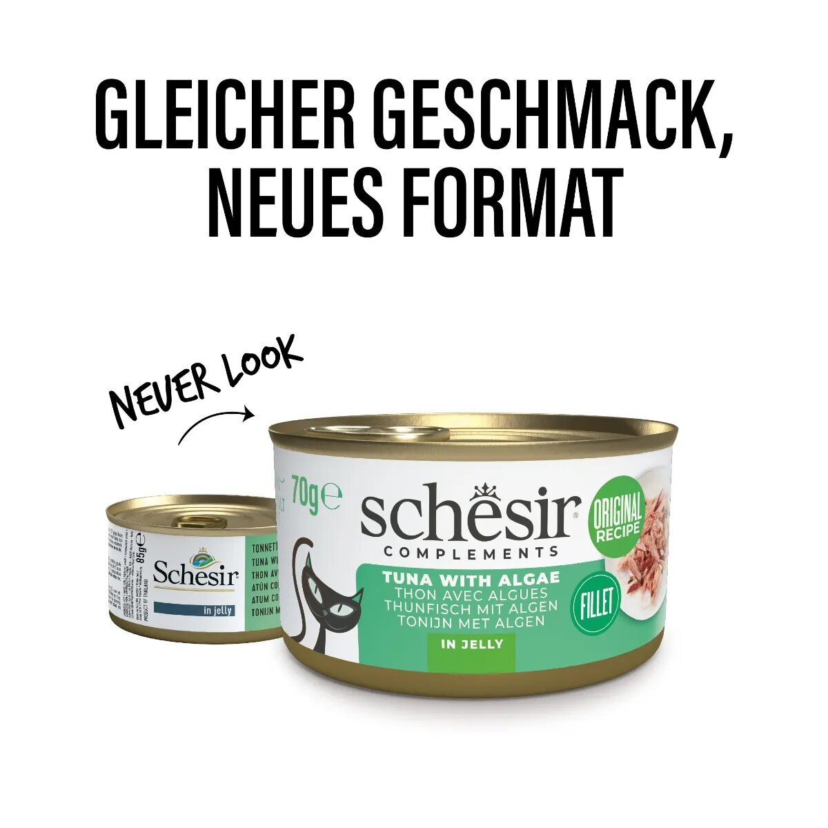 Schesir Complementary In Jelly Ton și Alge Marine conservă hrană umedă pisici (în aspic) 70g