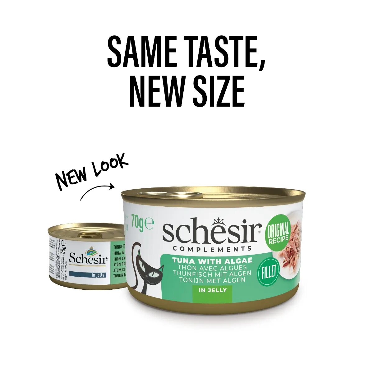 Schesir Complementary In Jelly Ton și Alge Marine conservă hrană umedă pisici (în aspic) 70g