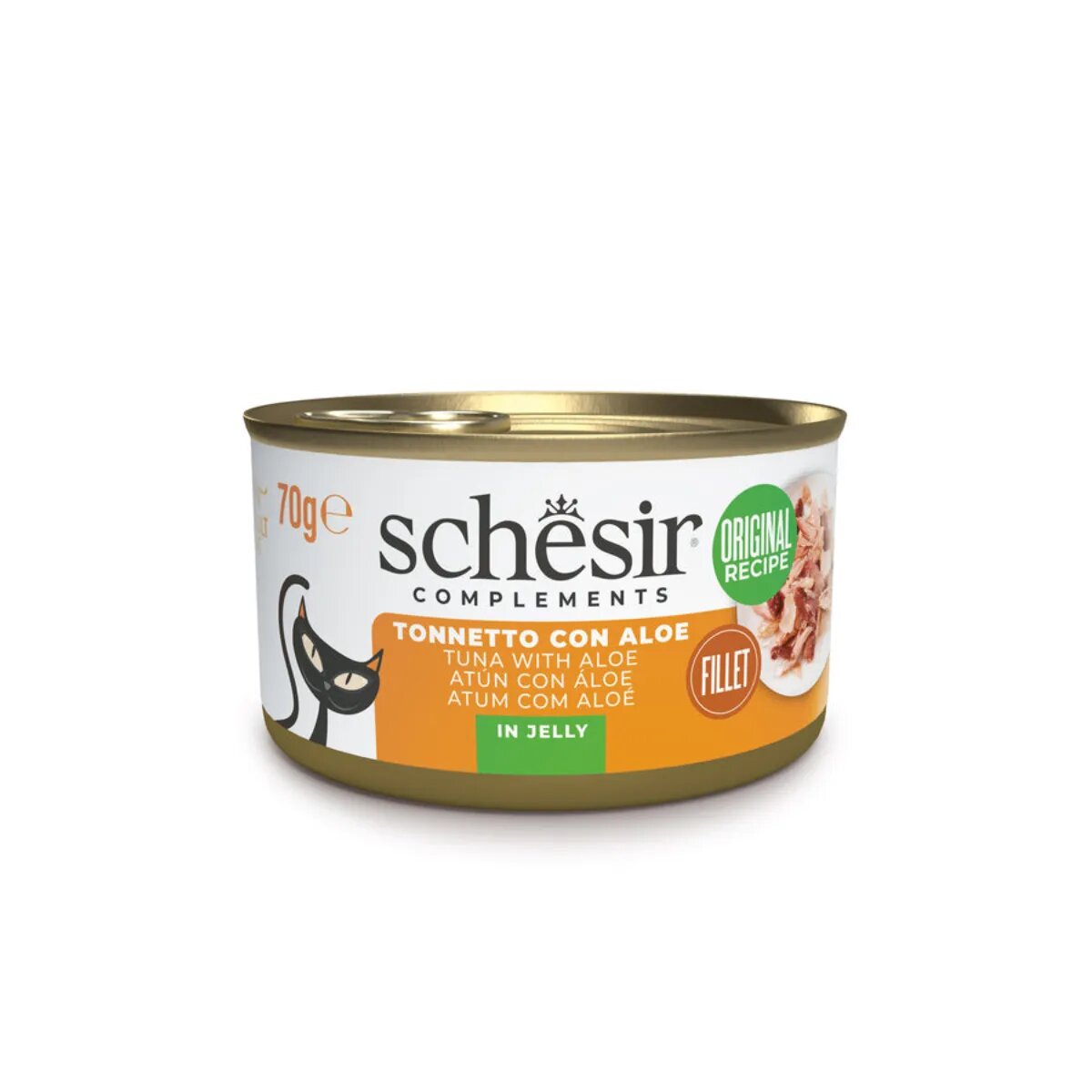 Schesir Complementary In Jelly Ton și Aloe Vera conservă hrană umedă pisici (în aspic) 70g