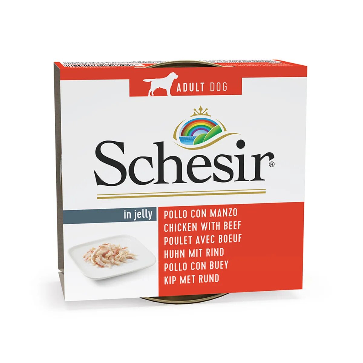 Schesir Complementary In Jelly XS-XL Pui și Vită conservă hrană umedă câini (în aspic) 150g