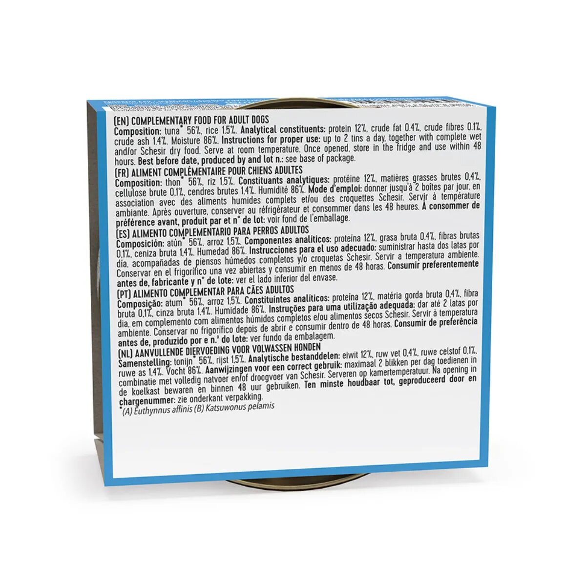 Schesir Complementary In Jelly XS-XL Ton conservă hrană umedă câini (în aspic) 150g