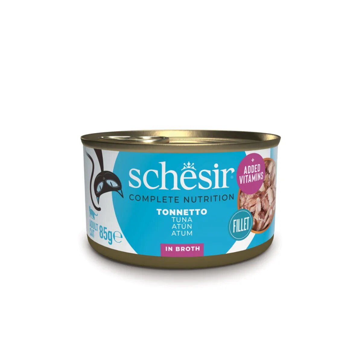 Schesir Complete Nutrition Ton conservă hrană umedă pisici (în supă) 85g