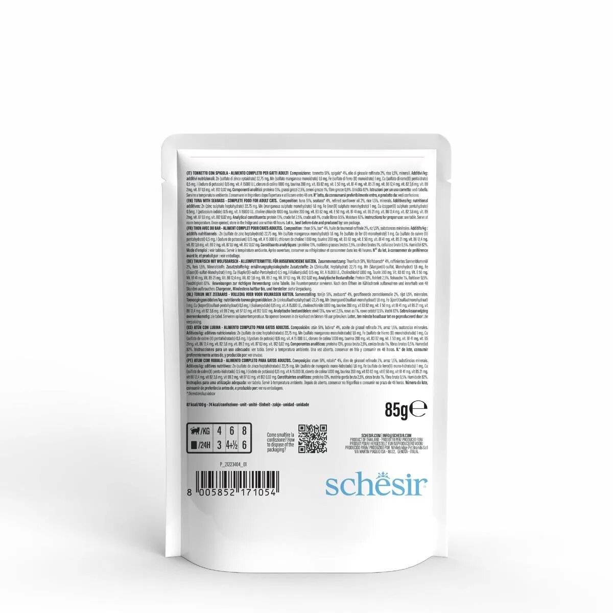 Schesir Complete Nutrition Ton și Biban plic hrană umedă pisici (în aspic) 85g