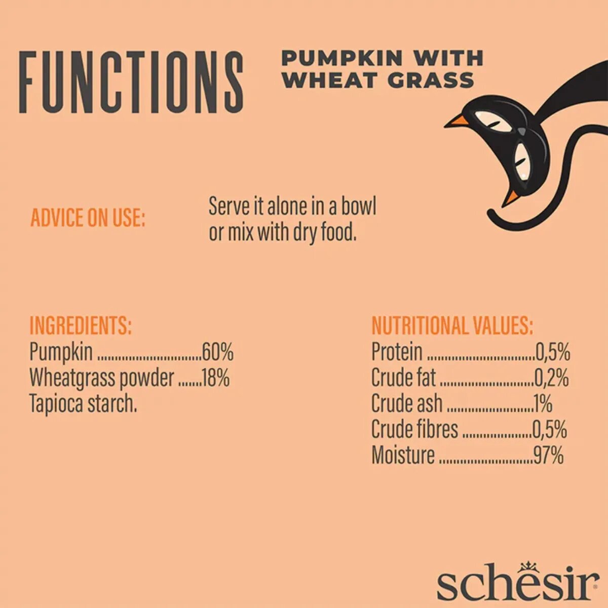 Schesir Functions Digestive Topper dovleac plic hrană umedă fără cereale pisici sistem digestiv (topping) 40g