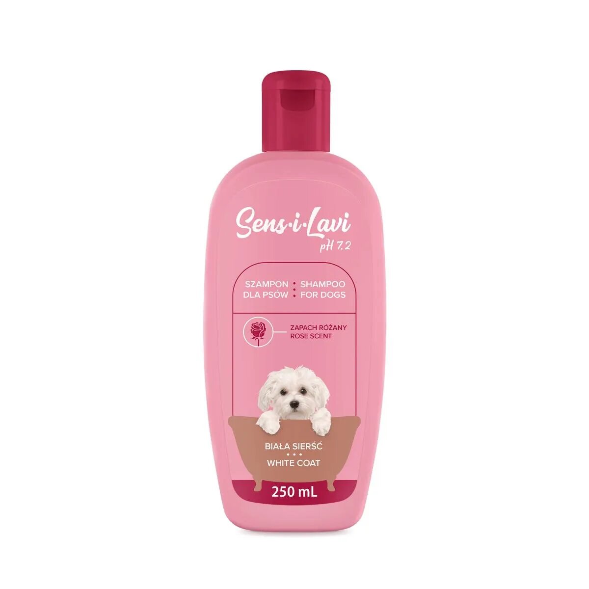 SENS-I-LAVI White Coat șampon câini blană albă Trandafir flacon 250ml