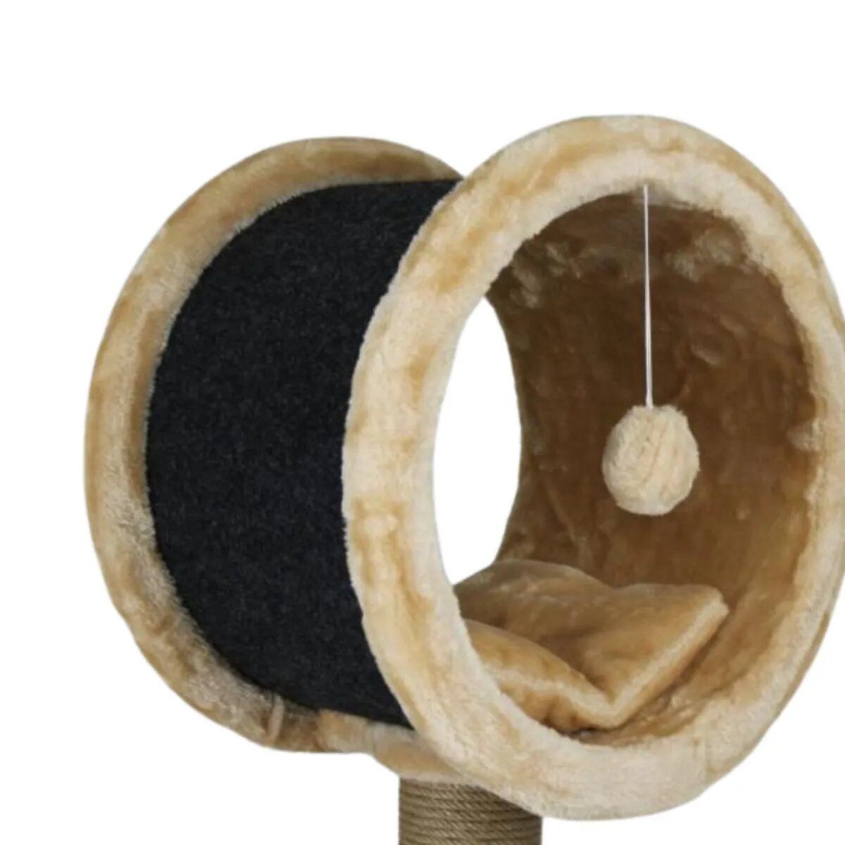 SHAW Bordo ansamblu de joacă pisici 1 etaj MDF și pluș elemente de zgâriat elemente atârnate bej 42x42x90cm