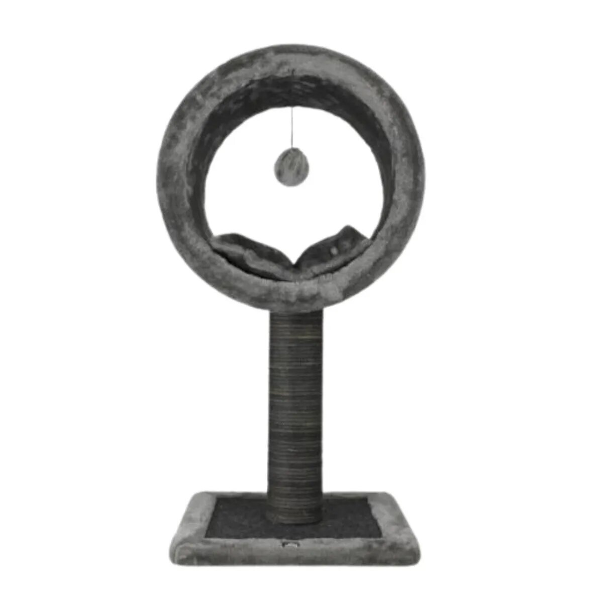 SHAW Bordo ansamblu de joacă pisici 1 etaj MDF și pluș elemente de zgâriat elemente atârnate gri 42x42x90cm