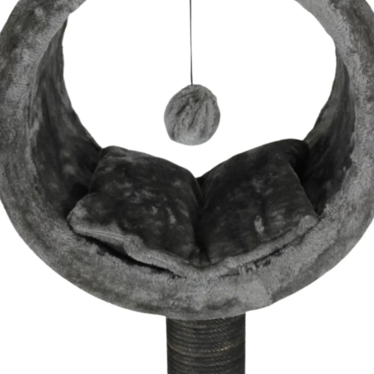 SHAW Bordo ansamblu de joacă pisici 1 etaj MDF și pluș elemente de zgâriat elemente atârnate gri 42x42x90cm