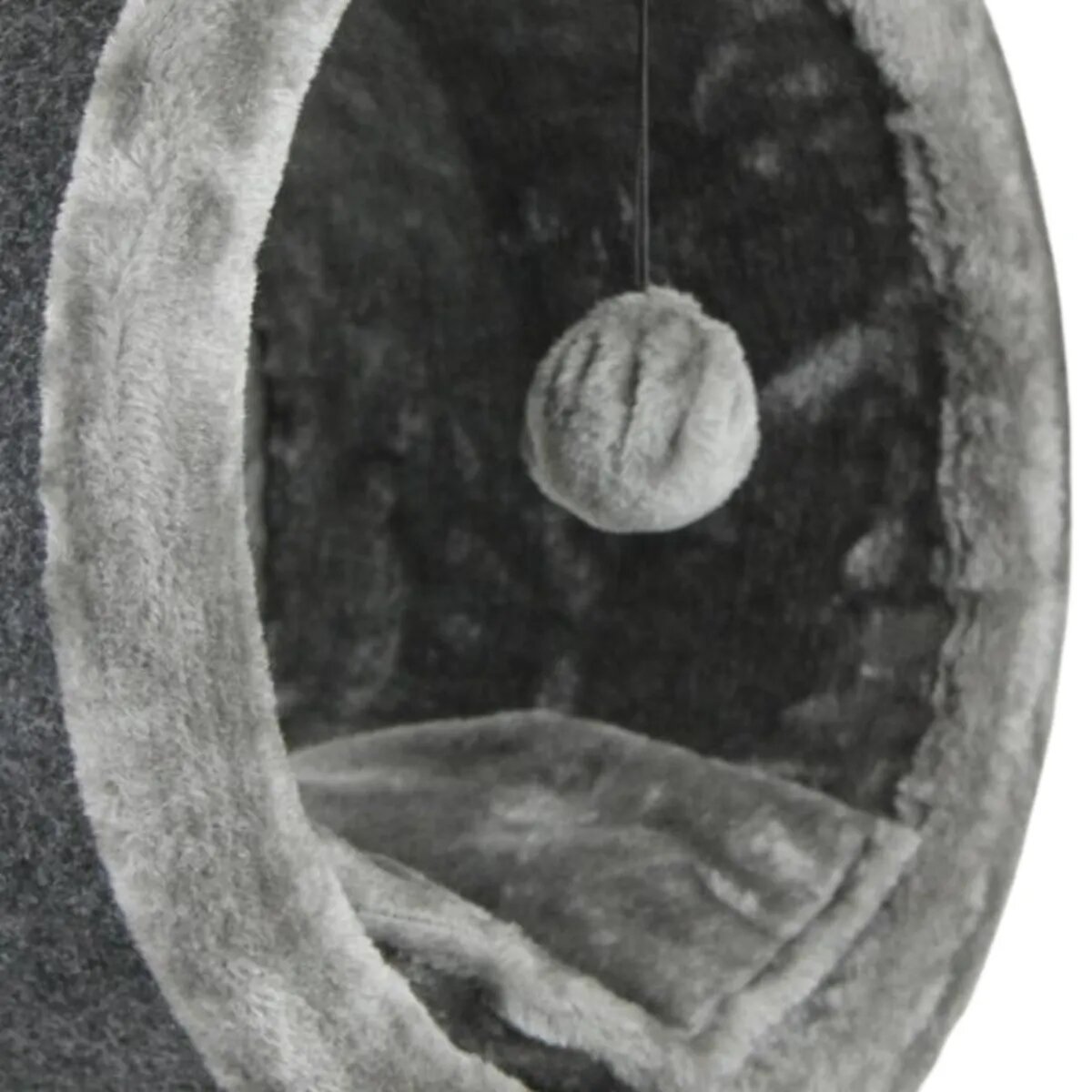 SHAW Bordo ansamblu de joacă pisici 1 etaj MDF și pluș elemente de zgâriat elemente atârnate gri 42x42x90cm