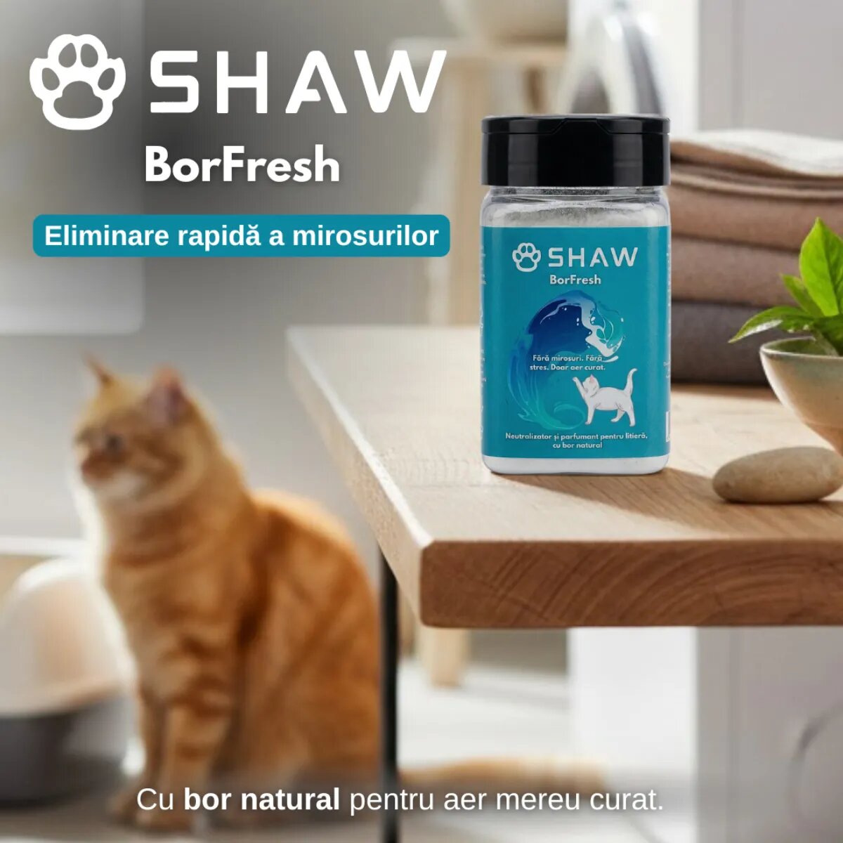 SHAW Borfresh cu bor natural odorizant litieră pisici 1buc