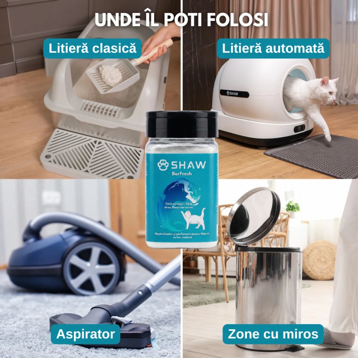 SHAW Borfresh cu bor natural odorizant litieră pisici 1buc