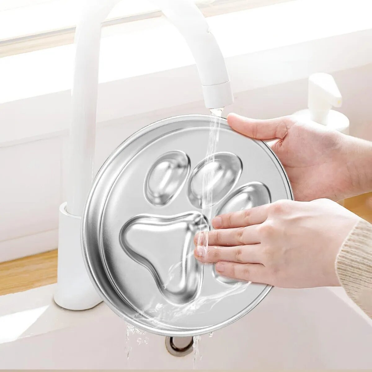 SHAW castron câini rotund hrănire lentă antiderapant inox castron câini și pisici rotund hrănirelentă antiderapant inox argintiu 1buc