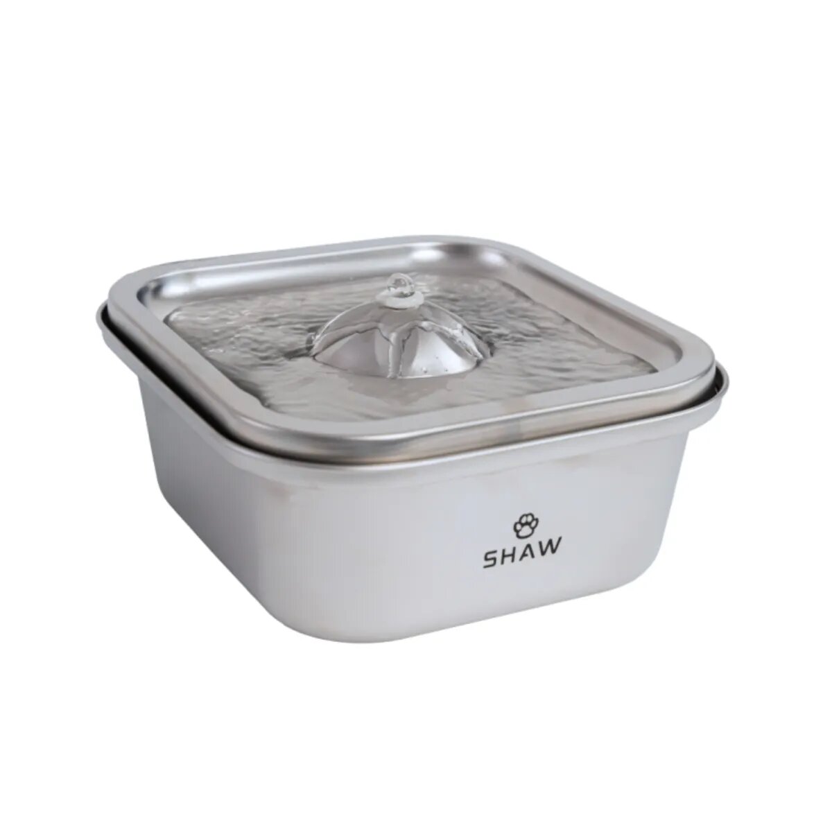 SHAW Clasic 8 fântână câini pătrat aplicație mobilă inox Clasic 8 fântână câini și pisici pătrat aplicație mobilă inox argintiu XS-M(4l)