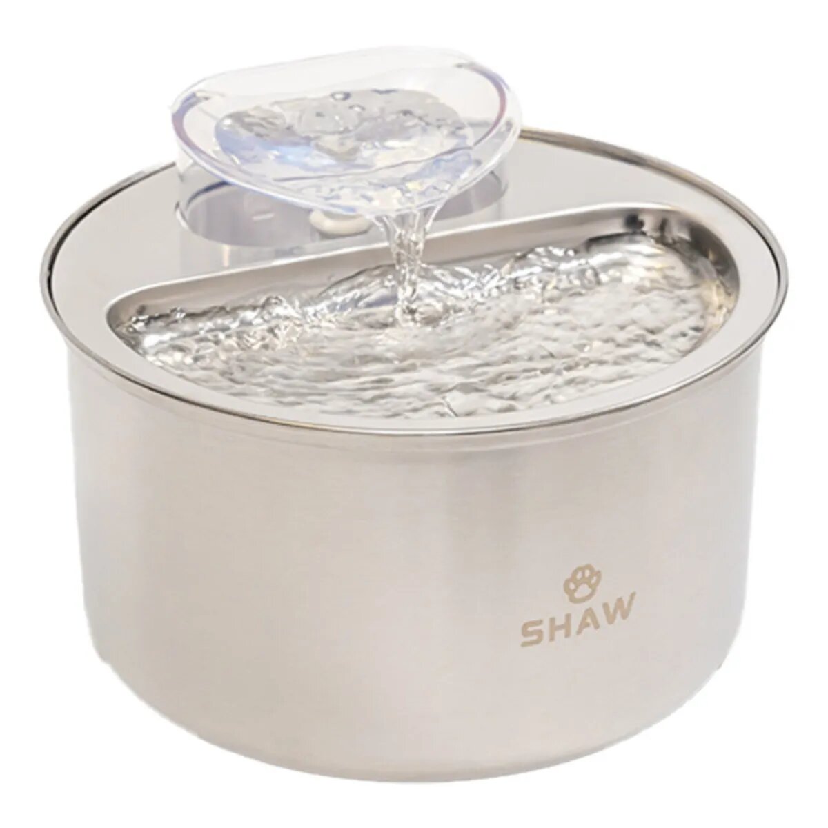 SHAW Clasic 9 fântână câini rotundă inox Clasic 9 fântână câini și pisici rotundă inox argintiu XS-M(4l)