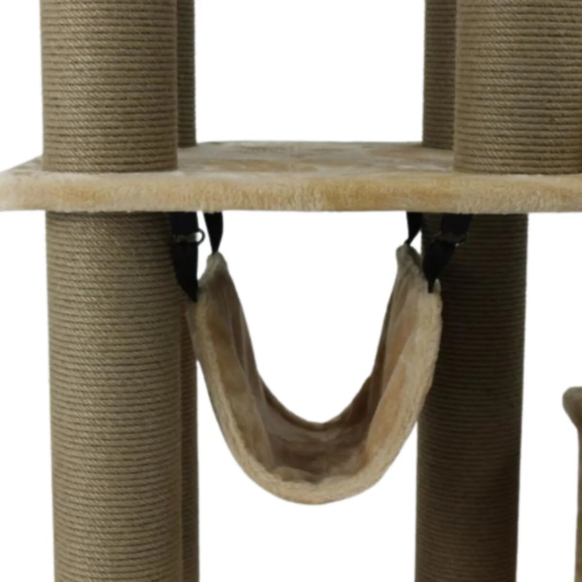 SHAW Istanbul ansamblu de joacă pisici 5 etaje 1 căsuța MDF și pluș elemente de zgâriat elemente hamac bej 52x100x172cm