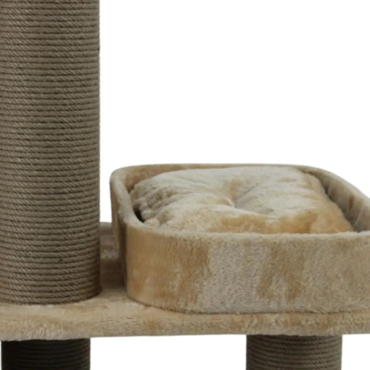 SHAW Istanbul ansamblu de joacă pisici 5 etaje 1 căsuța MDF și pluș elemente de zgâriat elemente hamac bej 52x100x172cm