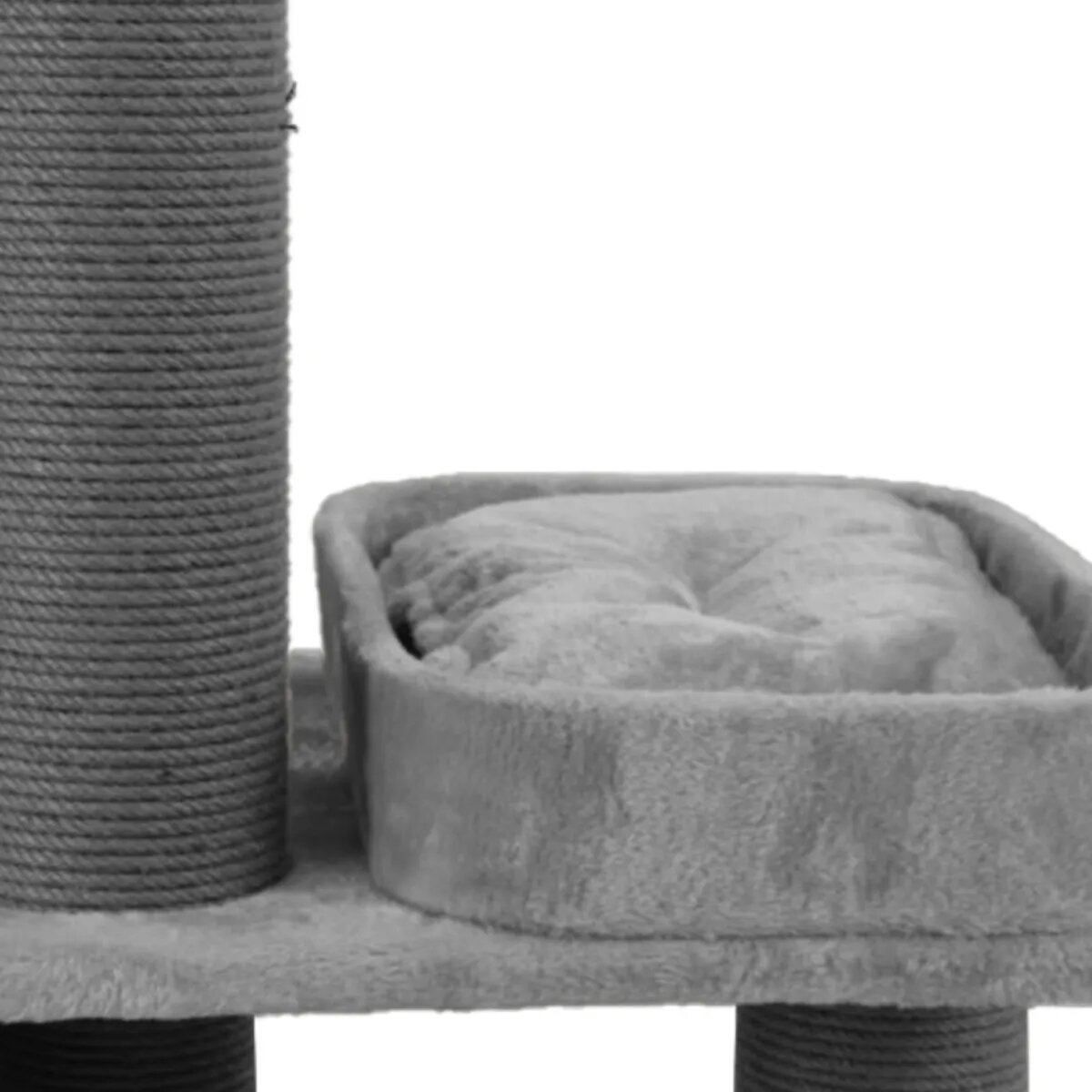 SHAW Istanbul ansamblu de joacă pisici 5 etaje 1 căsuța MDF și pluș elemente de zgâriat elemente hamac gri 52x100x172cm