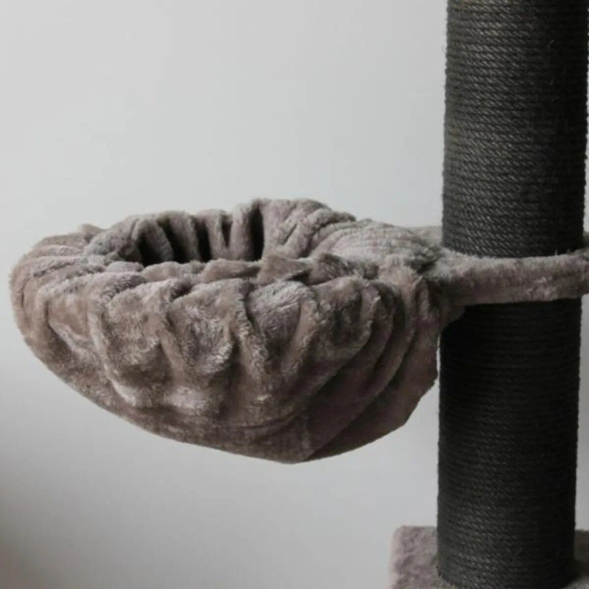 SHAW Lizbon ansamblu de joacă pisici 5 etaje 1 căsuța MDF și pluș elemente de zgâriat elemente hamac gri 85x140x203cm