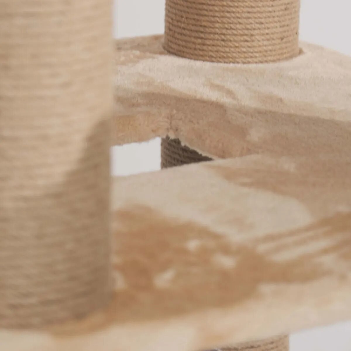 SHAW Madrid ansamblu de joacă pisici 4 etaje 1 căsuța MDF și pluș elemente de zgâriat elemente hamac bej 105x105x200cm