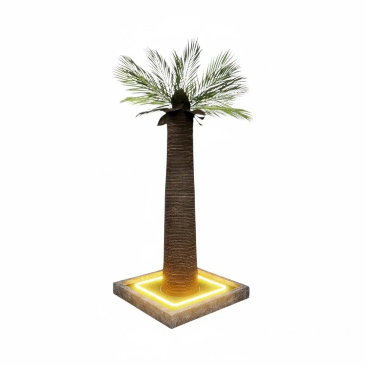 SHAW Palmier cu LED stâlp de zgâriat cilindric pisici MDF și sisal maro 45x45x92cm