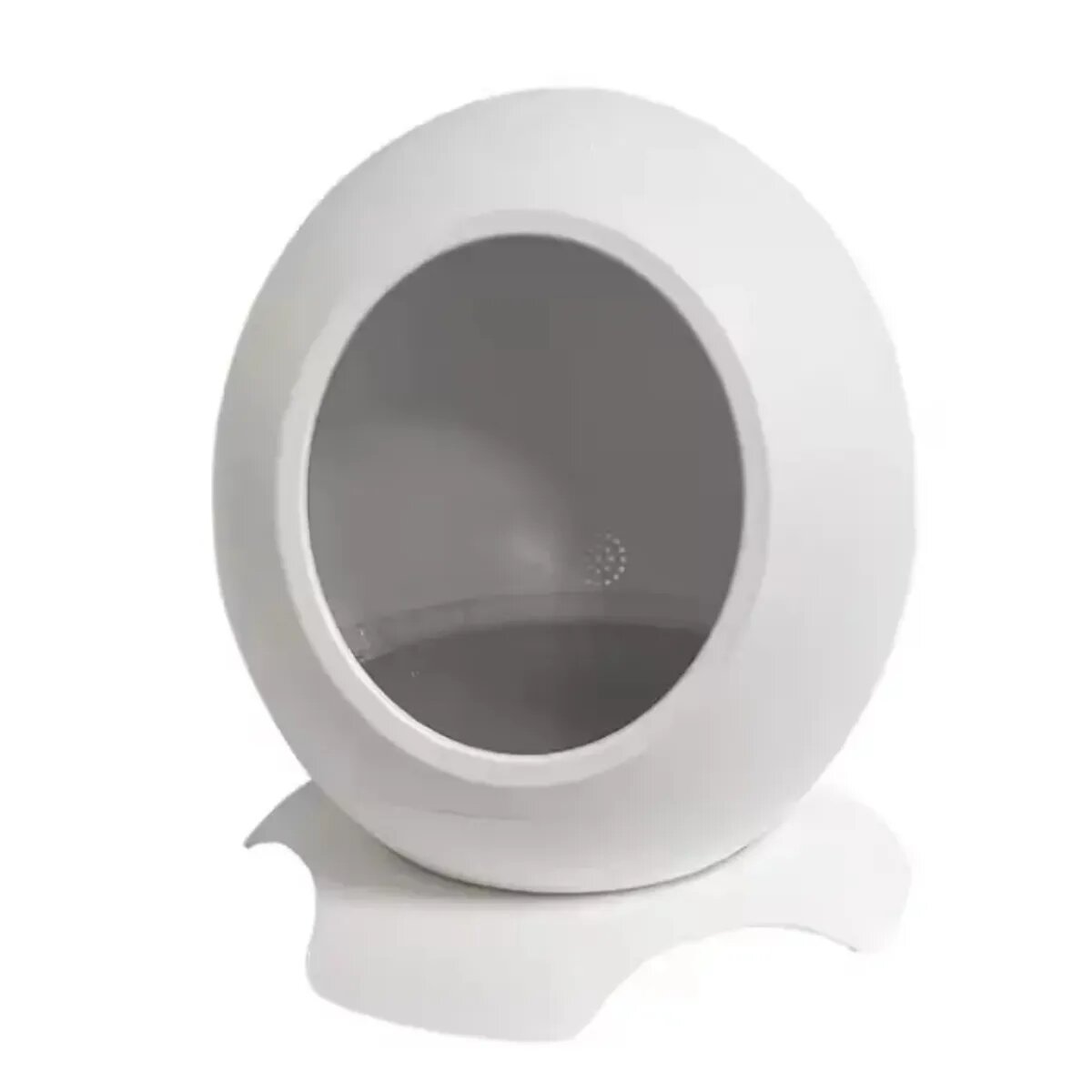 SHAW Pătuț Smart cu funcții de încălzire aplicație mobilă reglare temperatură și muzică căsuța rotundă pisici PVC alb 43x45.5x43cm