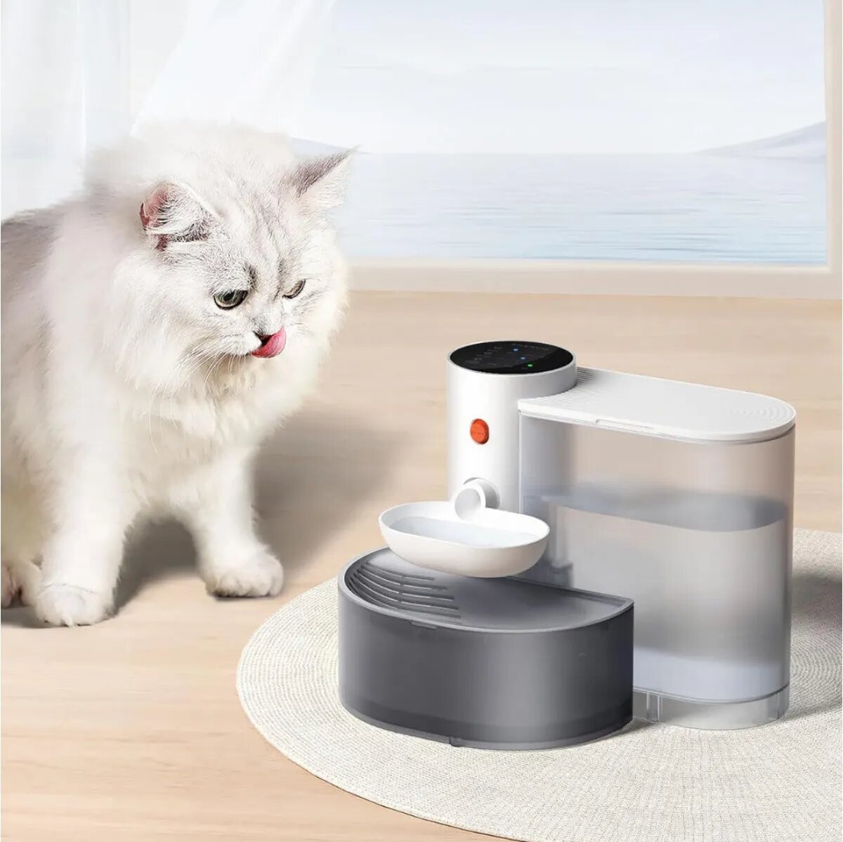 SHAW Pet Gravity fântână câini auto-reumplere separare apă reziduală plastic Pet Gravity fântână câini și pisici auto-reumplere separare apă reziduală plastic alb 3l