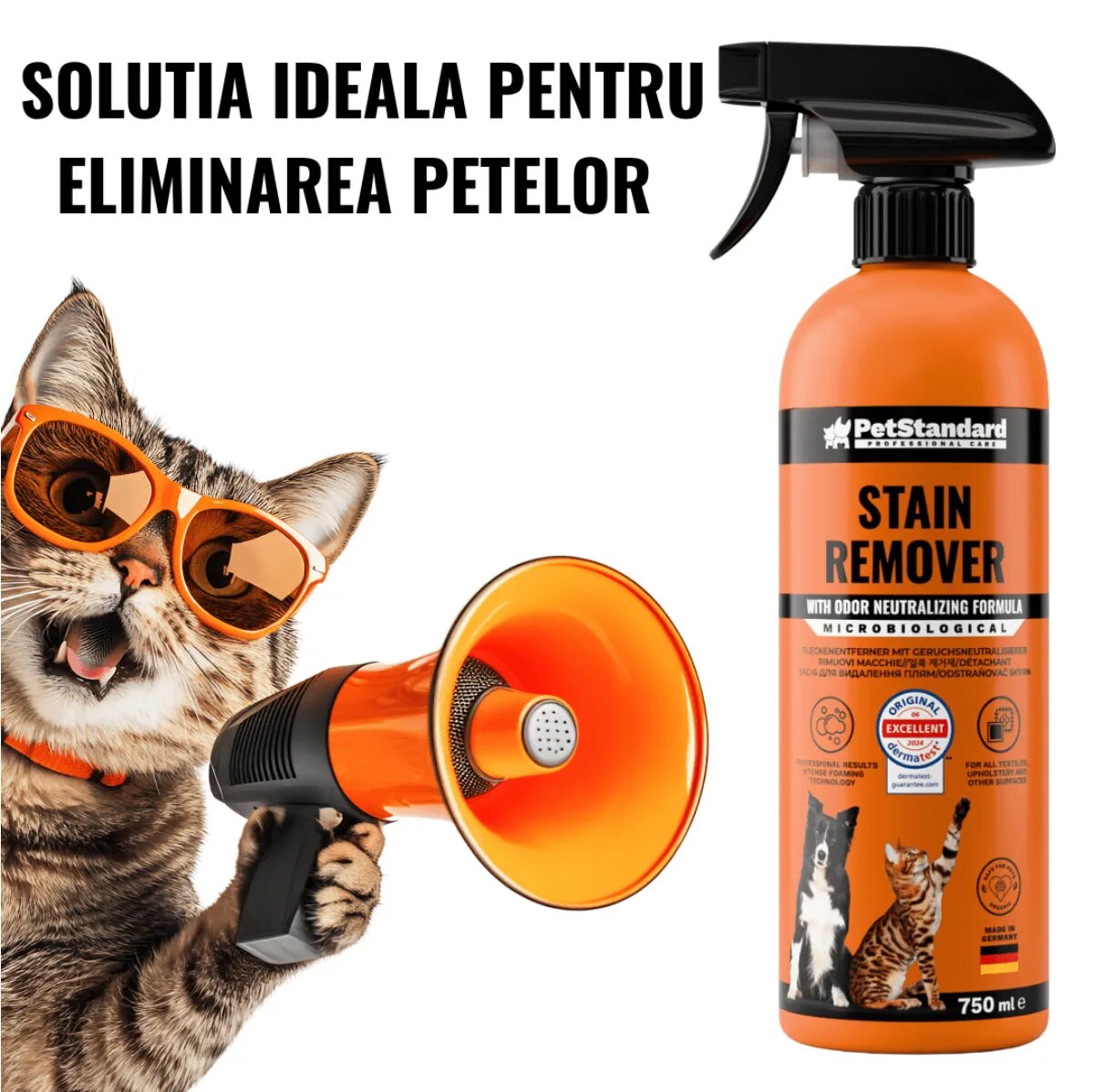 SHAW PetStandard solutie profesionala enzimatica pentru eliminarea petelor cu neutralizare mirosuri câini și pisici 750ml