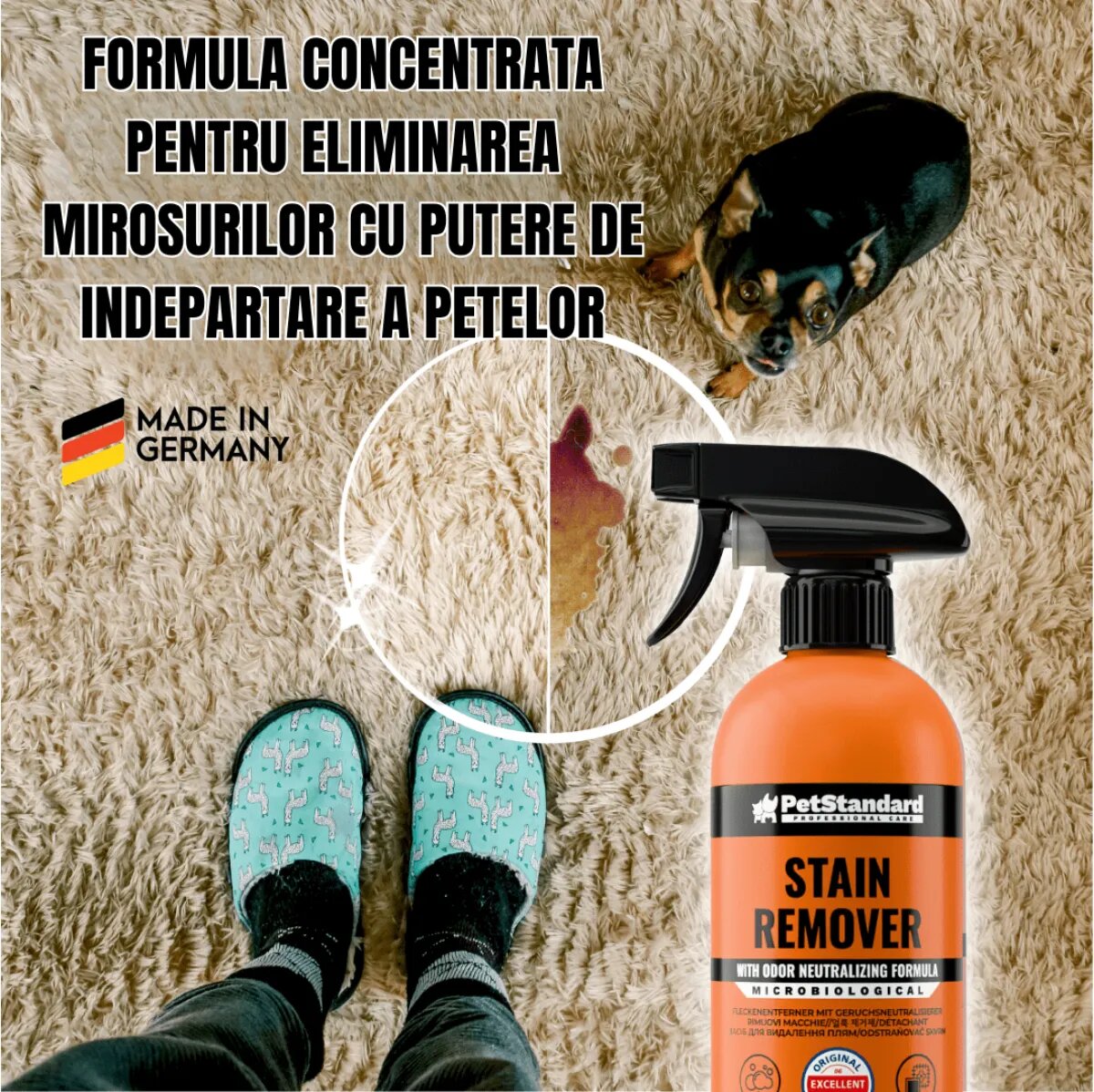 SHAW PetStandard solutie profesionala enzimatica pentru eliminarea petelor cu neutralizare mirosuri câini și pisici 750ml