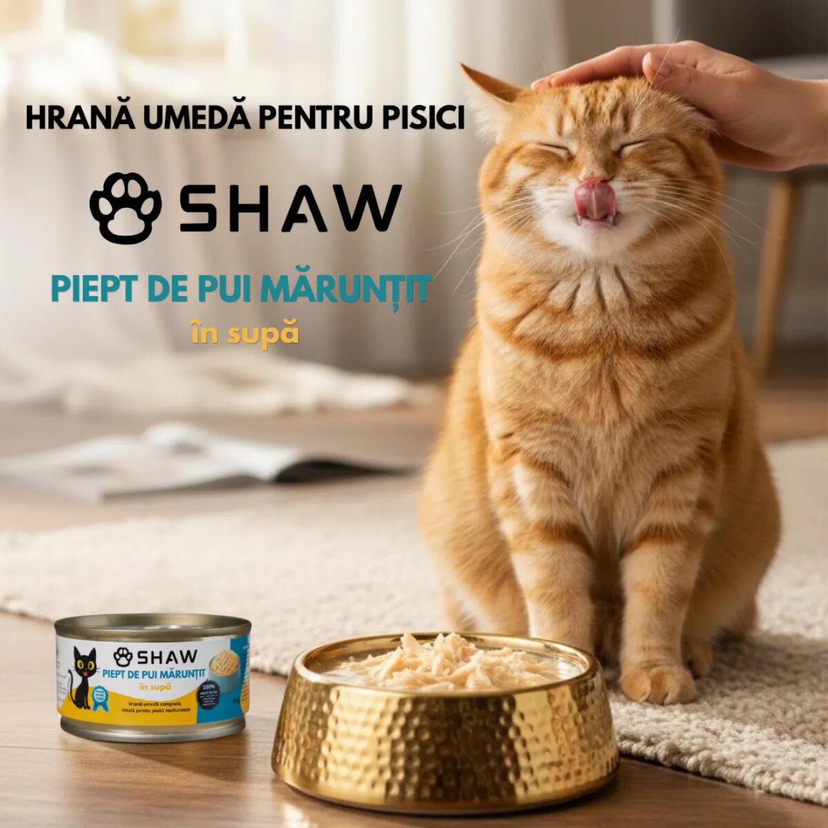 SHAW Piept Pui conservă hrană umedă fără cereale pisici apetit capricios (în supă) bax 80g x 12buc
