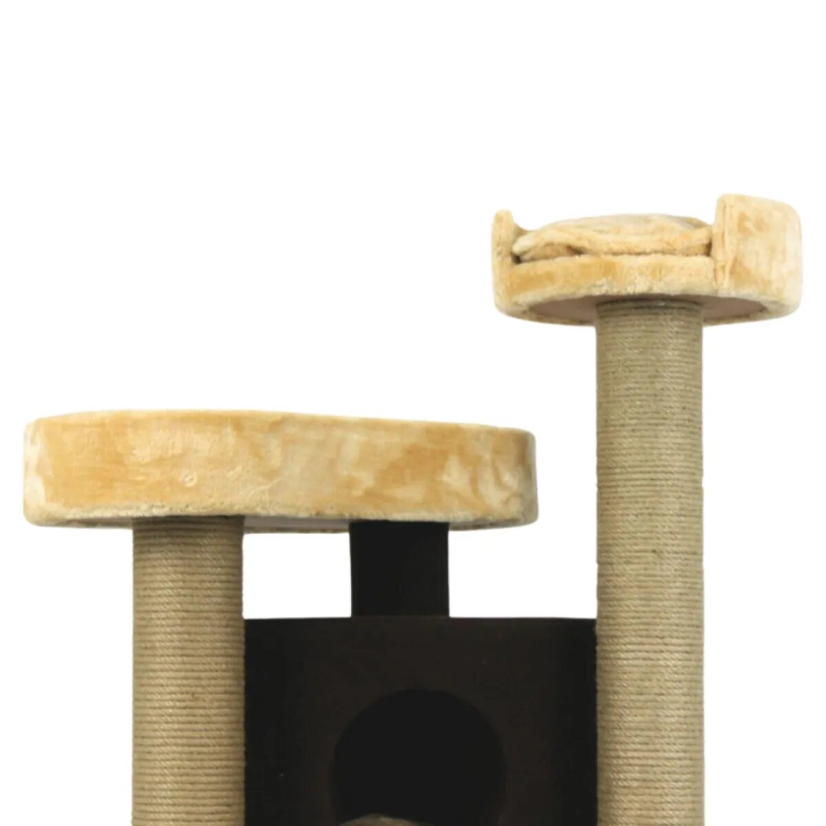 SHAW Roma ansamblu de joacă pisici 4 etaje 1 căsuța MDF și pluș elemente de zgâriat bej 60x60x134cm