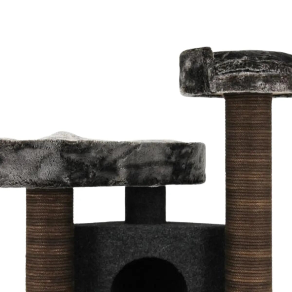SHAW Roma ansamblu de joacă pisici 4 etaje 1 căsuța MDF și pluș elemente de zgâriat maro 60x60x134cm